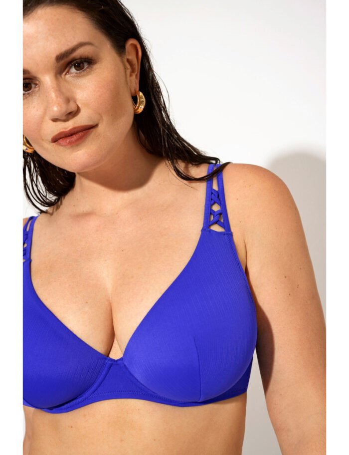 HAUT DE MAILLOT DE BAIN A DOUBLE CAPACITE BLEU ROI