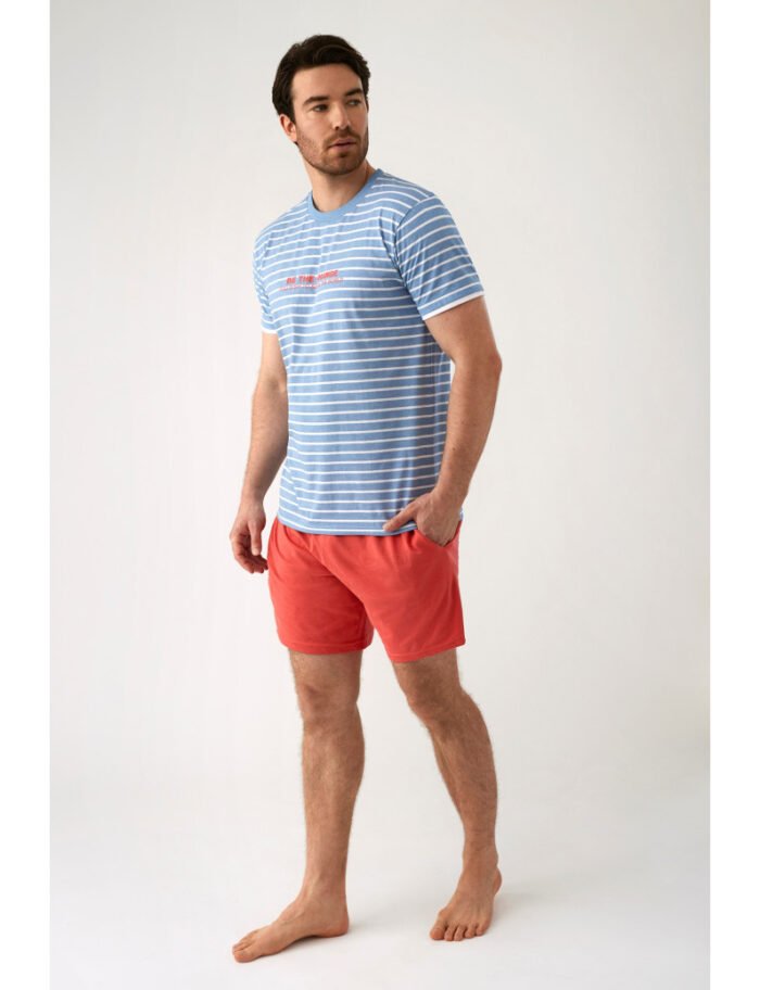 PYJAMA SHORT BLEU MARIN